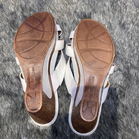 Naturalizer white brown wedge sandals Sz 7.5 - Picture 6 of 11